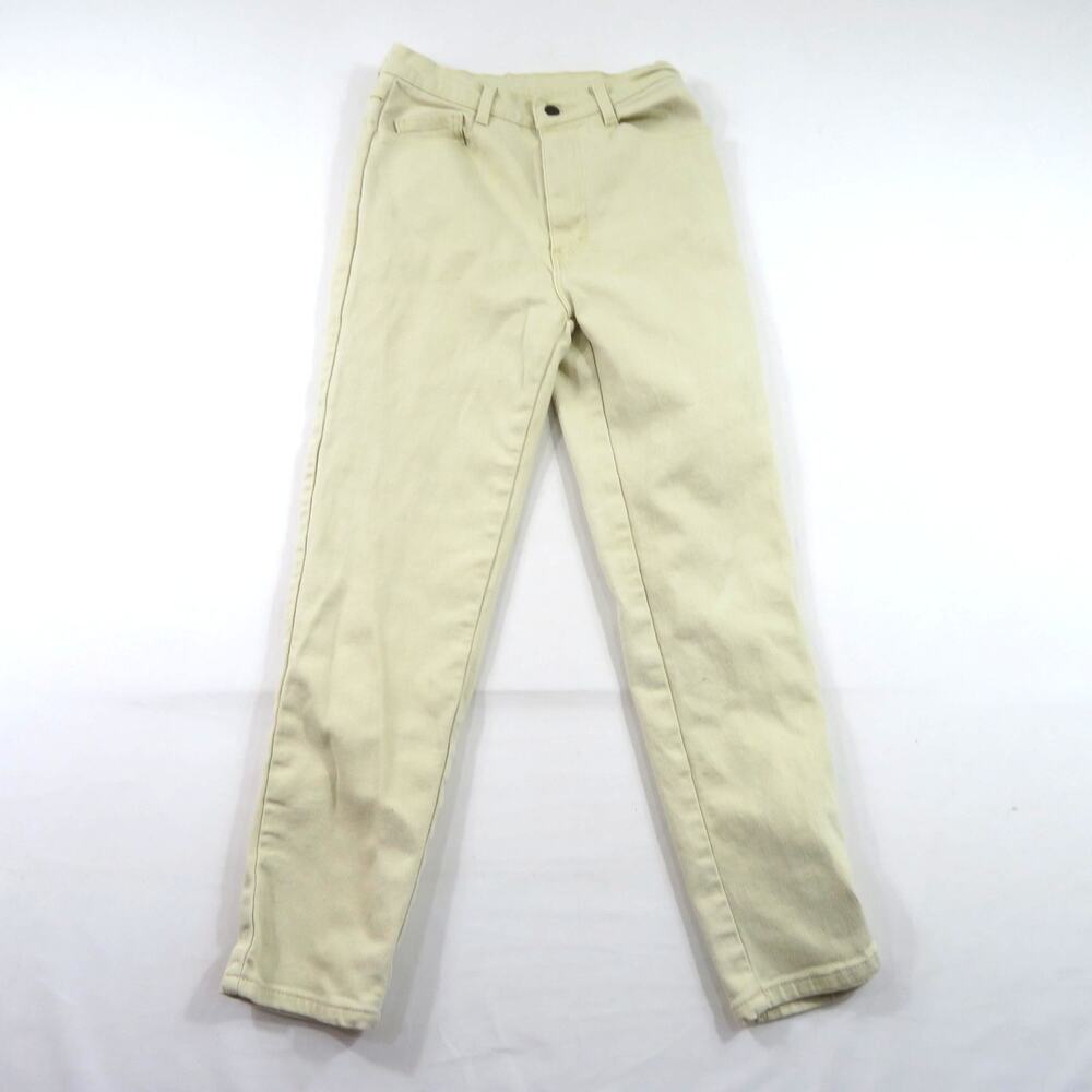 Jordache Denim Jeans Beige Zip Fly Womens Sz 8x28 Measured 27x27 Vintage